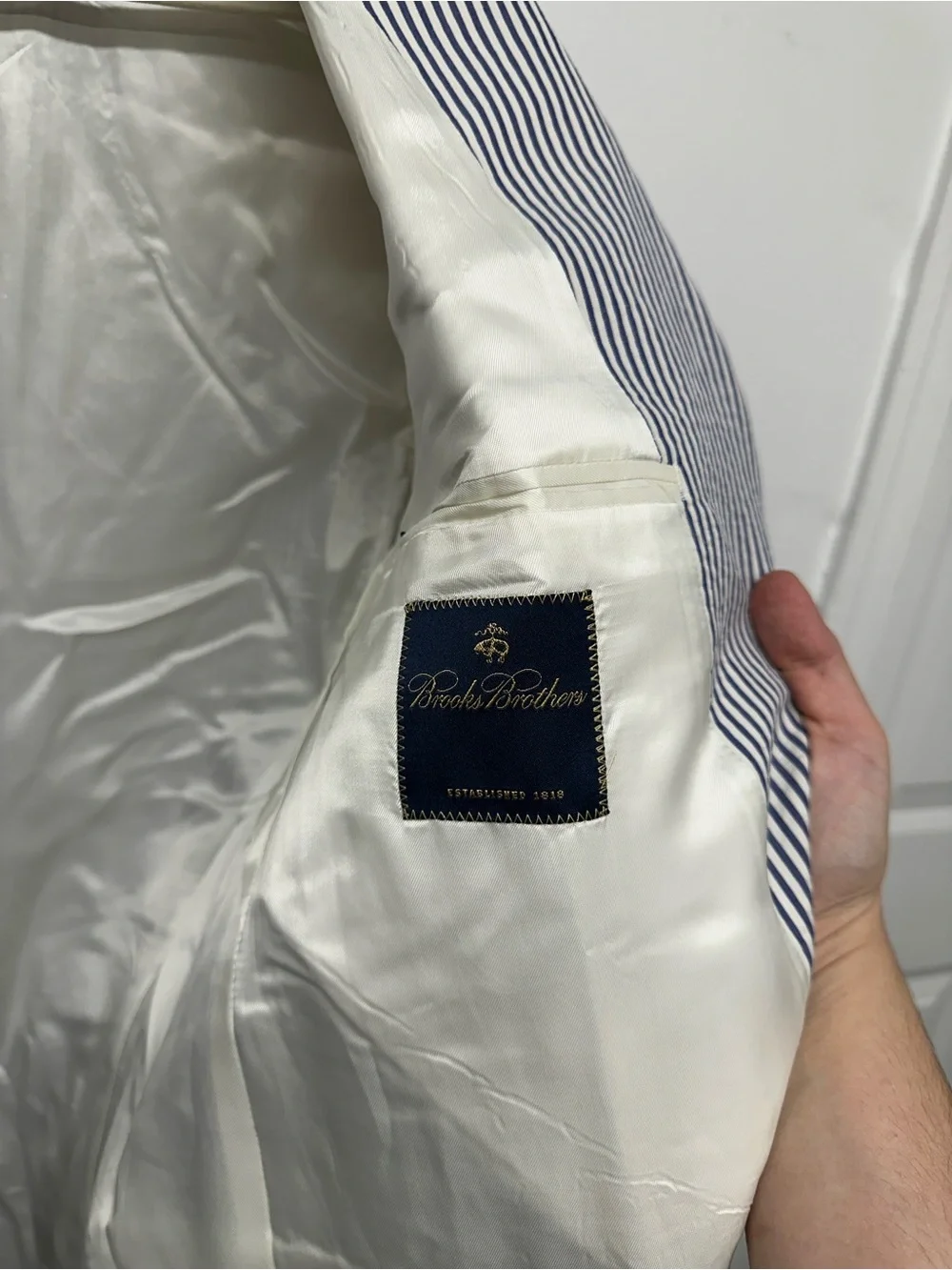 Brooks Brothers Classic Fit Cotton Seersucker 1818 Suit Coat